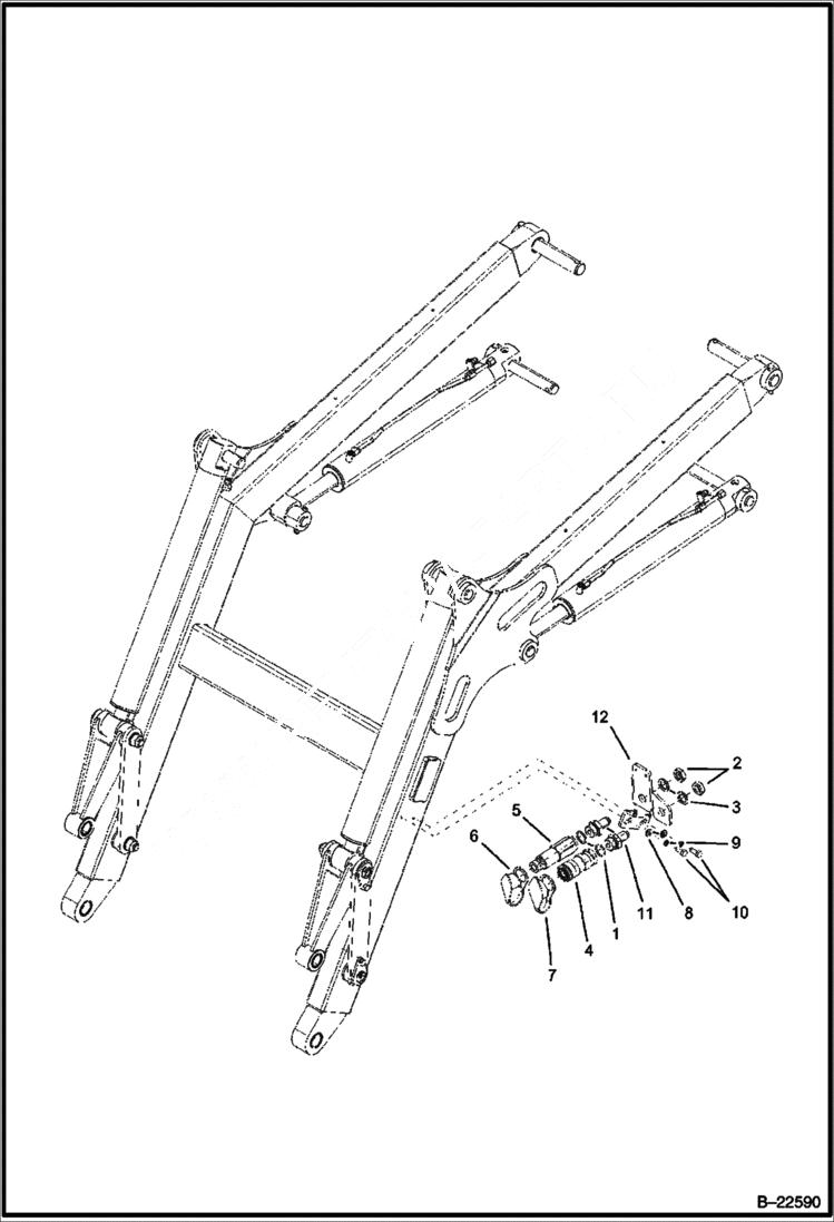 Схема запчастей Bobcat BL275 - HYDRAULIC CIRCUITRY Loading Arm HYDRAULIC SYSTEM