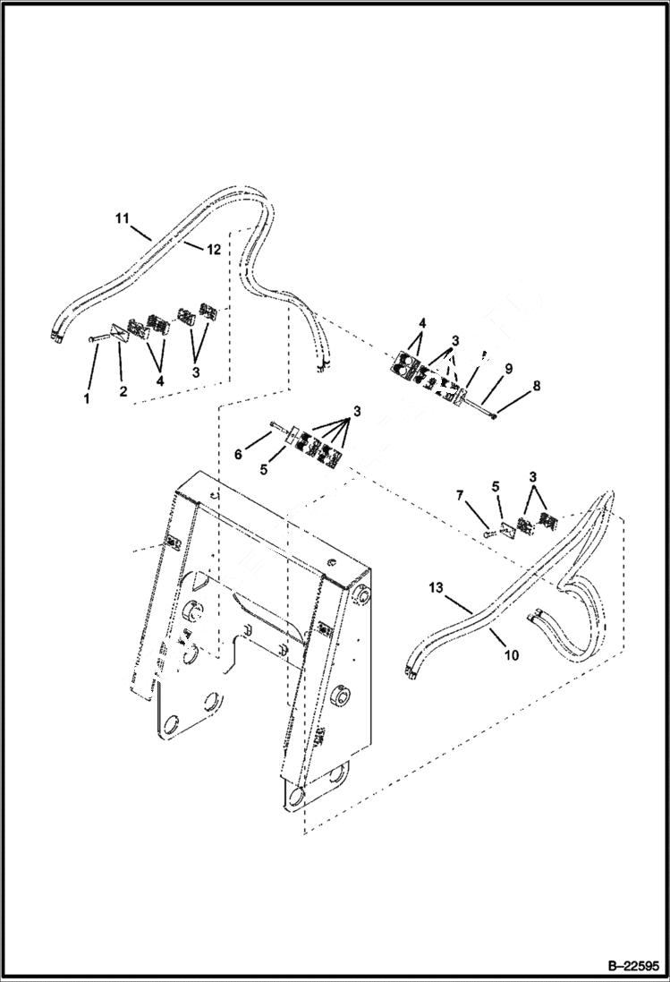 Схема запчастей Bobcat B250 - HYDRAULIC CIRCUITRY (Loading Arm) HYDRAULIC SYSTEM