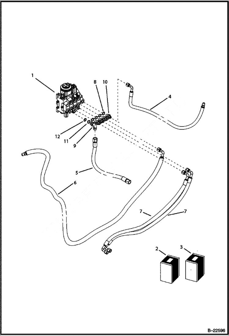 Схема запчастей Bobcat B250 - HYDRAULIC CIRCUITRY (Frame) HYDRAULIC SYSTEM