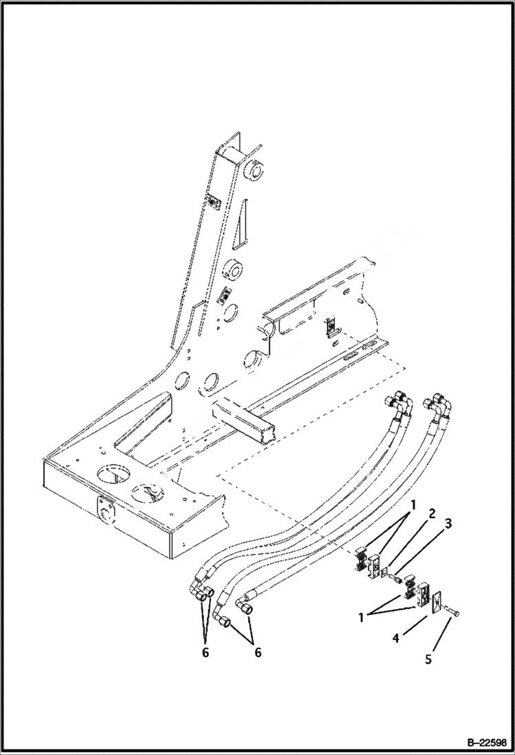 Схема запчастей Bobcat B250 - HYDRAULIC CIRCUITRY (Frame) HYDRAULIC SYSTEM