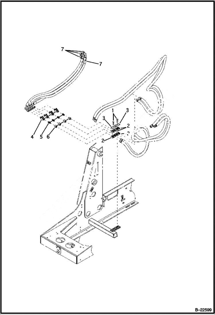 Схема запчастей Bobcat B250 - HYDRAULIC CIRCUITRY (Frame) HYDRAULIC SYSTEM