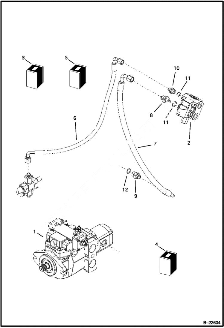 Схема запчастей Bobcat B250 - HYDRAULIC CIRCUITRY Frame HYDRAULIC SYSTEM