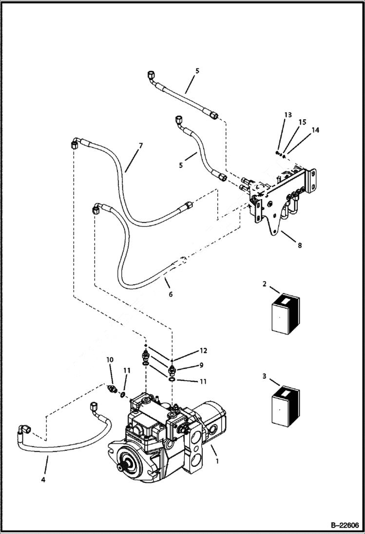 Схема запчастей Bobcat B250 - HYDRAULIC CIRCUITRY Frame HYDRAULIC SYSTEM