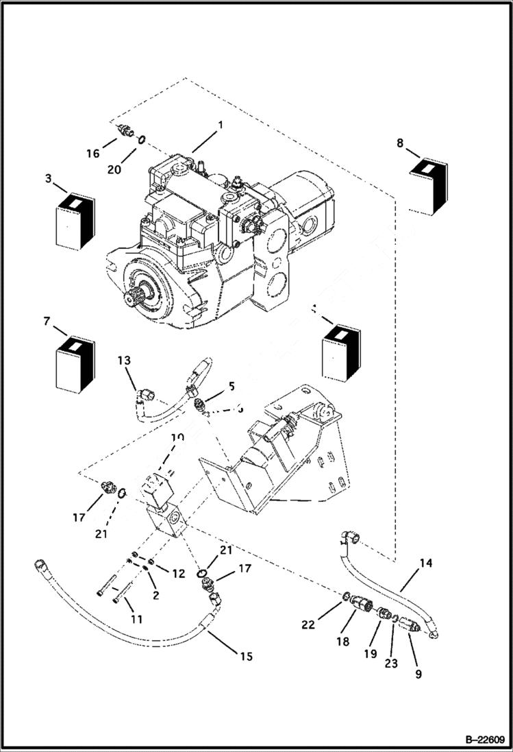 Схема запчастей Bobcat B250 - HYDRAULIC CIRCUITRY Frame HYDRAULIC SYSTEM