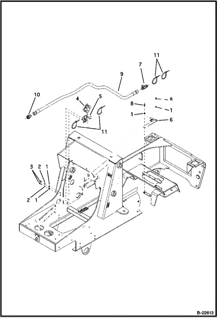 Схема запчастей Bobcat B250 - HYDRAULIC CIRCUITRY Frame HYDRAULIC SYSTEM