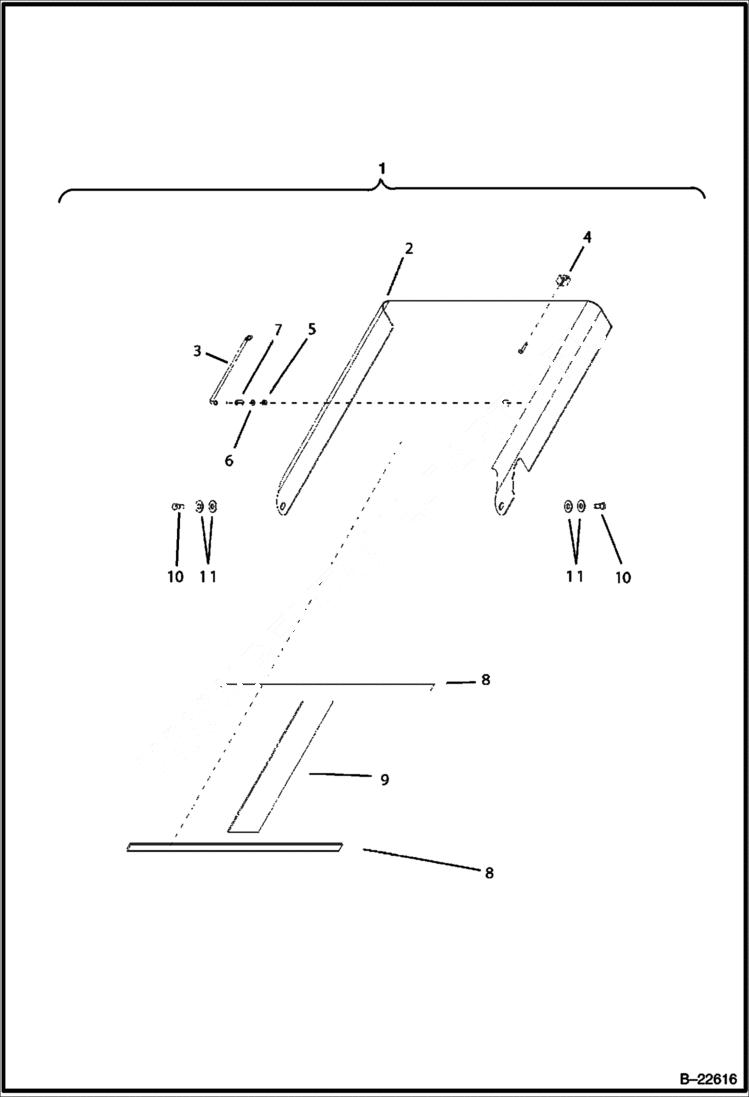 Схема запчастей Bobcat B250 - HOOD ASSY MAIN FRAME