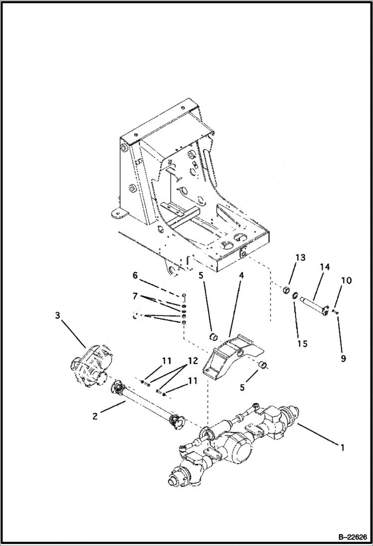 Схема запчастей Bobcat B250 - DRIVE TRAIN Front Axle MAIN FRAME