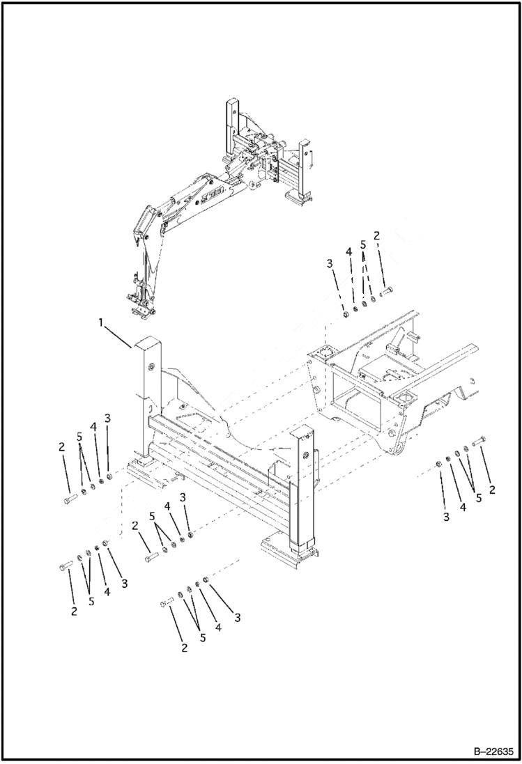 Схема запчастей Bobcat BL275 - VERTICAL STABILIZER Side Shift Backhoe WORK EQUIPMENT