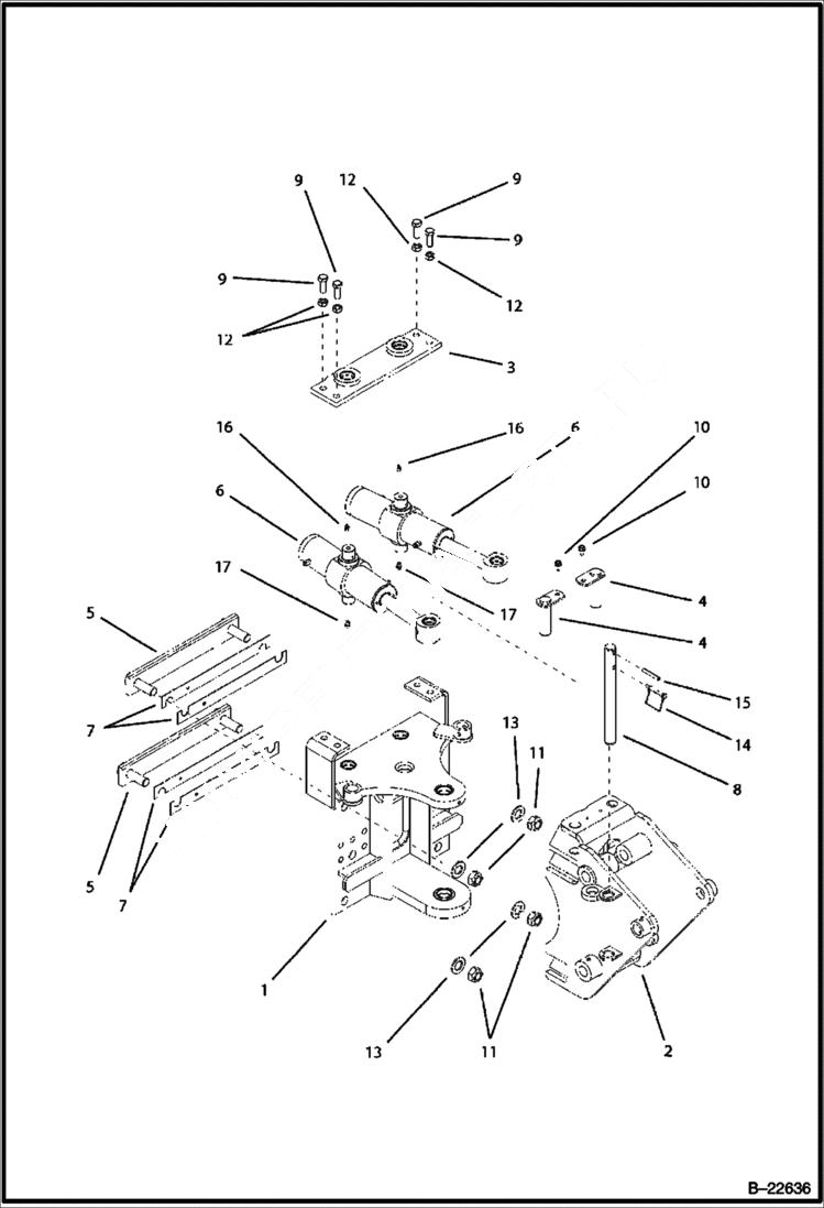 Схема запчастей Bobcat BL275 - TRUNNION/SWING Side Shift Backhoe WORK EQUIPMENT