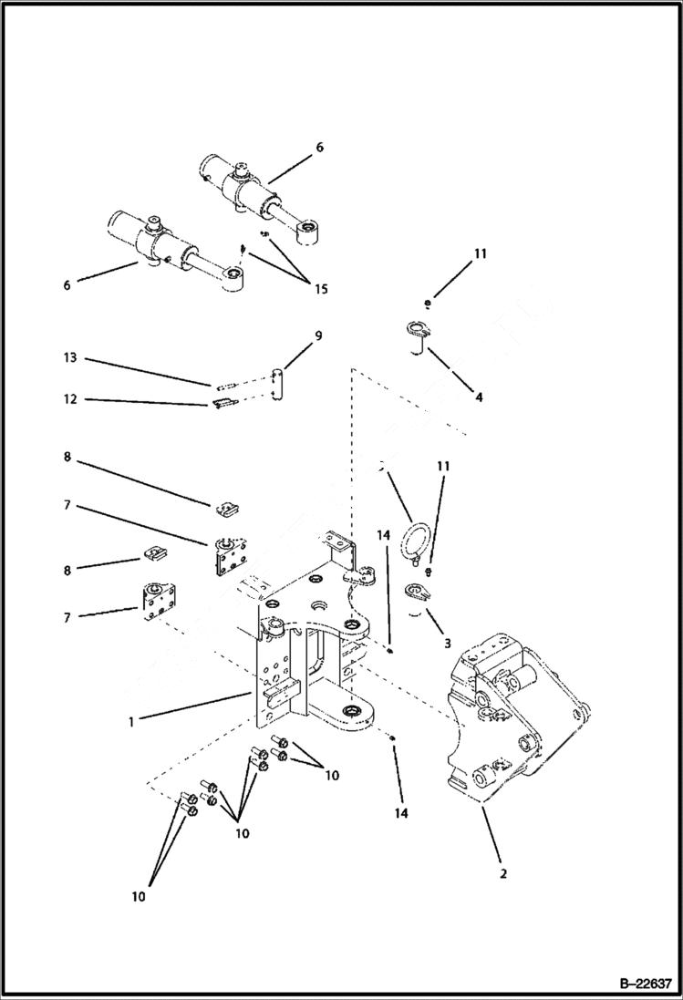 Схема запчастей Bobcat BL275 - TRUNNION/SWING CYLINDER Side Shift Backhoe HYDRAULIC SYSTEM