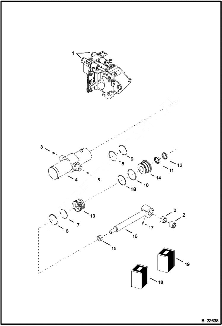 Схема запчастей Bobcat BL275 - SWING CYLINDER Side Shift Backhoe HYDRAULIC SYSTEM