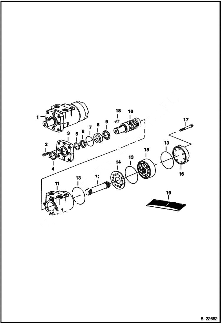 Схема запчастей Bobcat SNOWBLOWER - 1412 SNOWBLOWER (Drive Motor) (7157) Loader