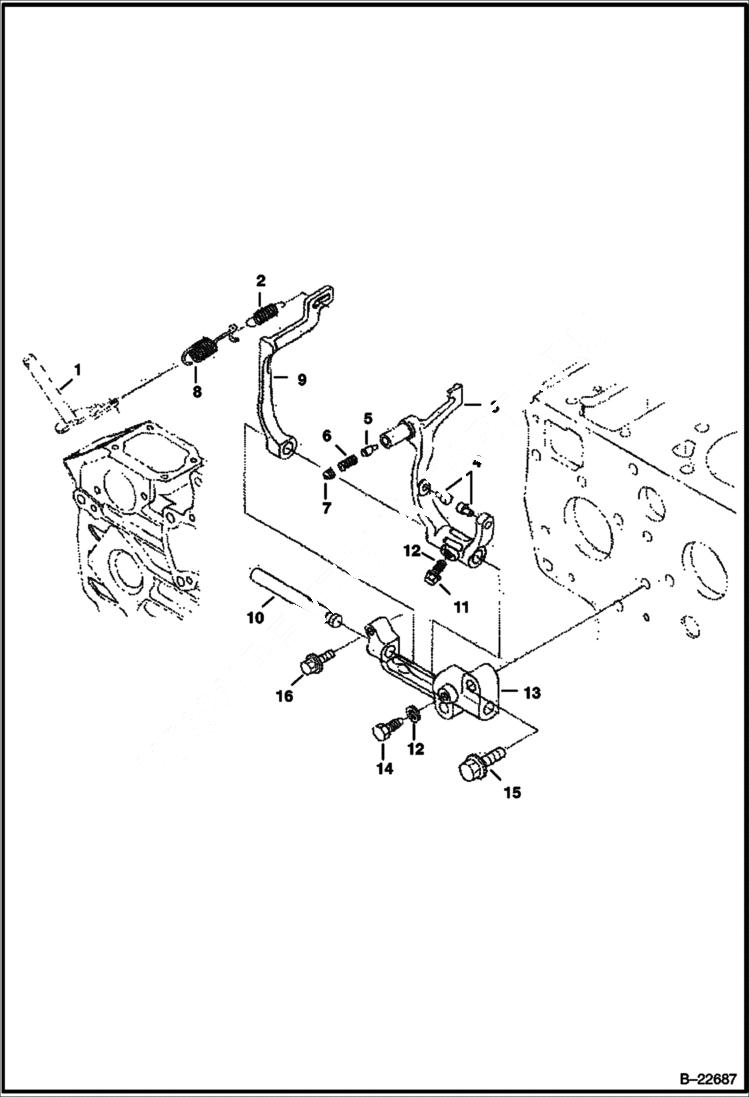 Схема запчастей Bobcat 334 - GOVERNOR POWER UNIT