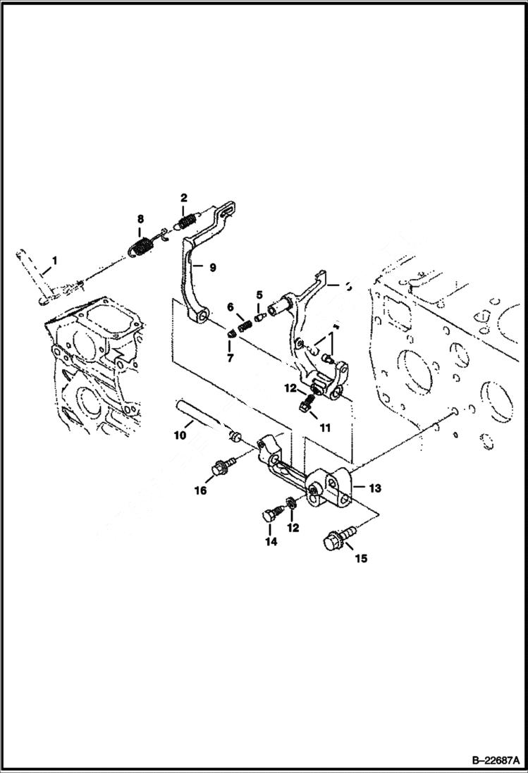 Схема запчастей Bobcat S-Series - GOVERNOR (Kubota - V2003TMDI - Tier II) POWER UNIT