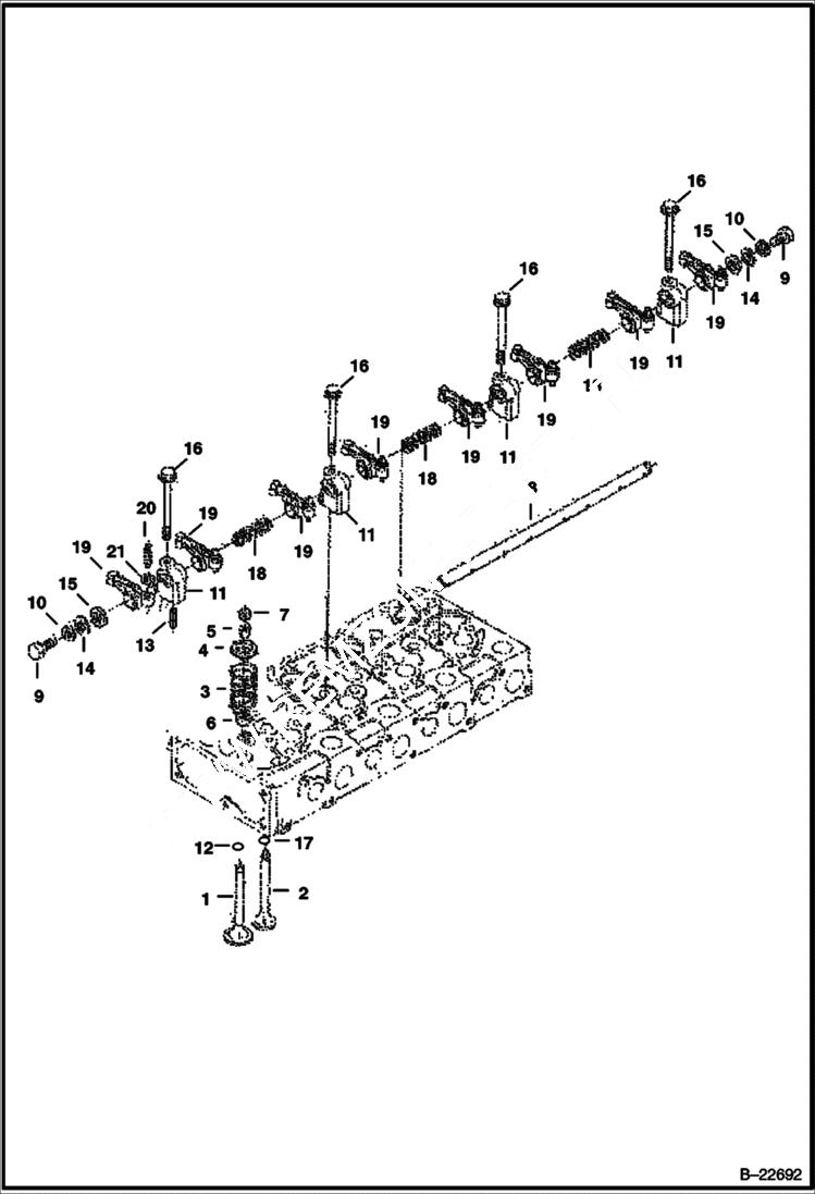 Схема запчастей Bobcat 5600 - VALVE ROCKER ARM (Kubota - V2003-M-DI-T) POWER UNIT