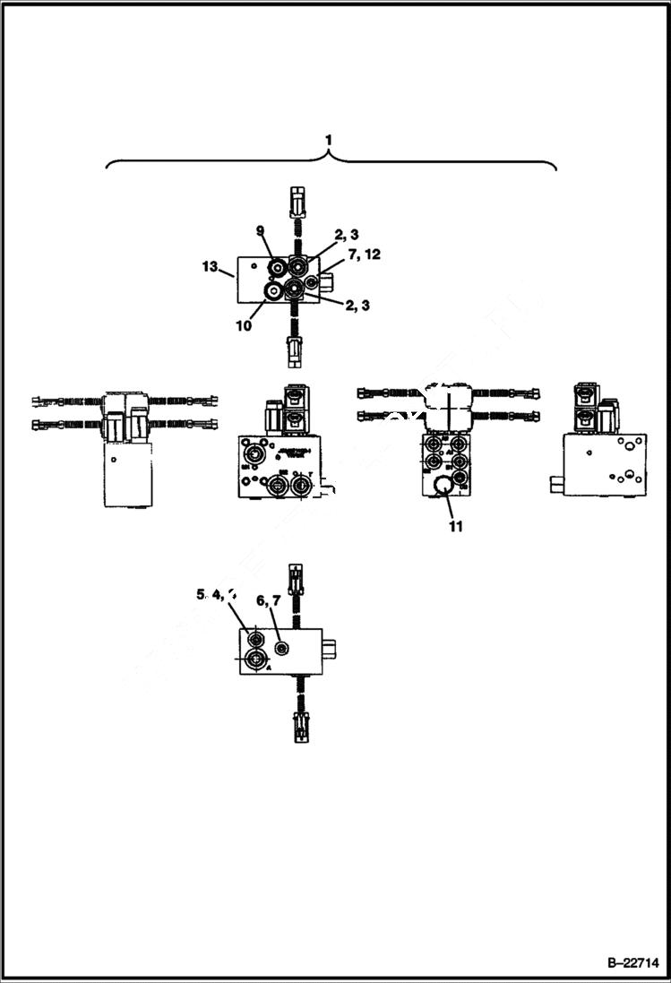 Схема запчастей Bobcat SNOWBLOWER - SB150 SNOWBLOWER (Control Valve) (36 7134) (48 7133) Loader