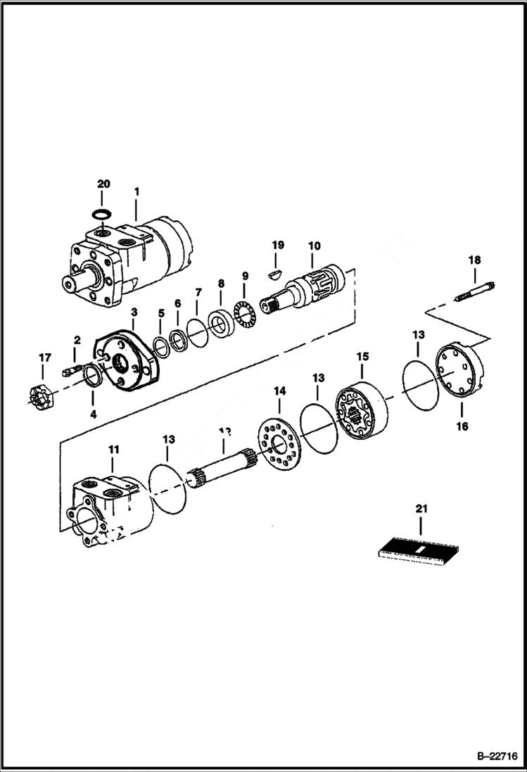 Схема запчастей Bobcat SNOWBLOWER - SB150 SNOWBLOWER (Fan Motor) (36 7134) (48 7133) Loader