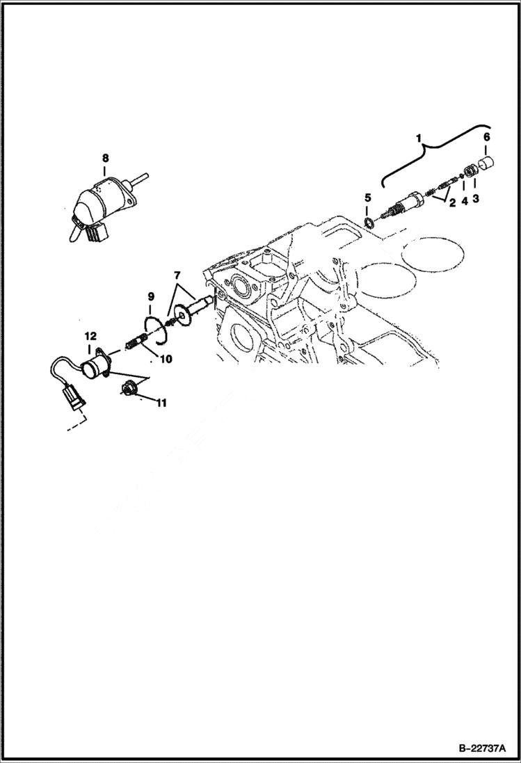 Схема запчастей Bobcat T-Series - ENGINE STOP LEVER (Kubota - V2403TMDI) POWER UNIT