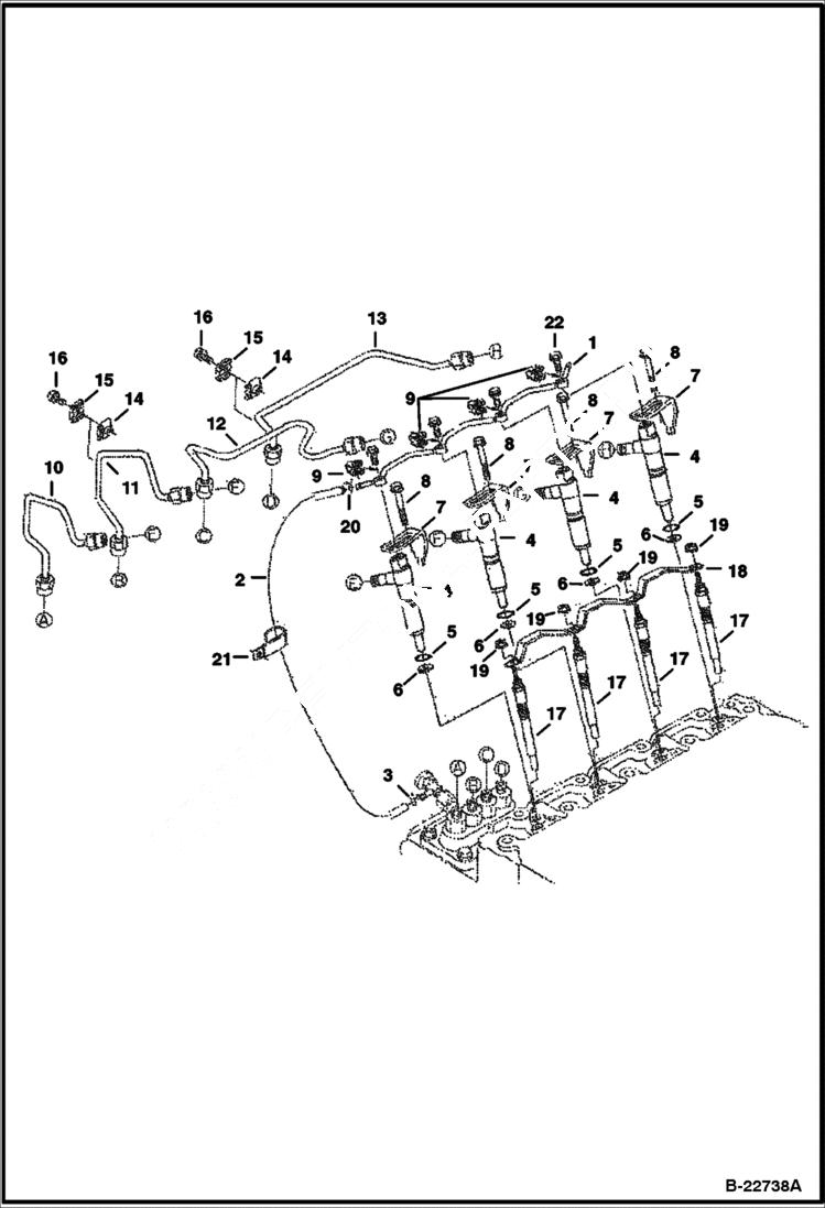 Схема запчастей Bobcat T-Series - INJECTOR NOZZLES (Kubota - V2403TMDI) POWER UNIT