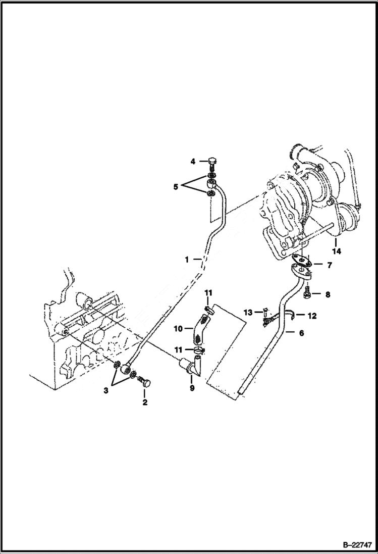 Схема запчастей Bobcat S-Series - OIL PIPE (Turbo Charger) POWER UNIT