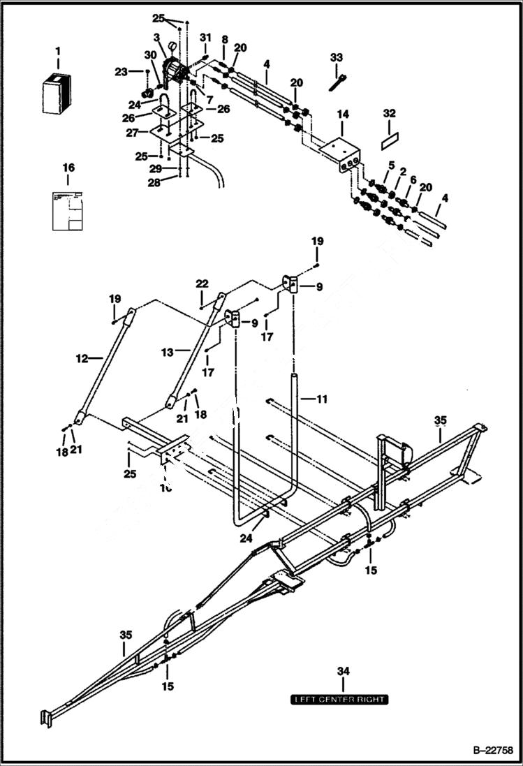 Схема запчастей Bobcat SPRAYER - SPRAYER (21 ft Boom Kit) (75 gal 0054) (80 gal A7F2) Loader