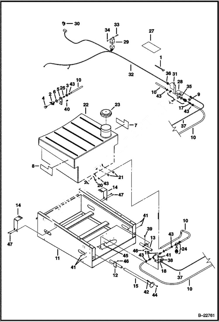 Схема запчастей Bobcat WATER KIT - WATER KIT - 75 GALLON Tank, Frame, Plumbing & Electrical For 5600 Series Toolcat Loader