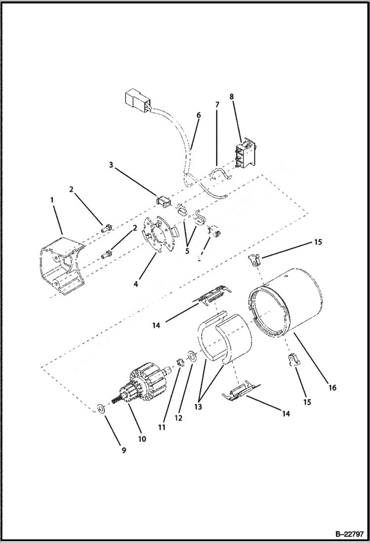 Схема запчастей Bobcat BL275 - ELECTRICAL Wiper Motor ELECTRICAL SYSTEM