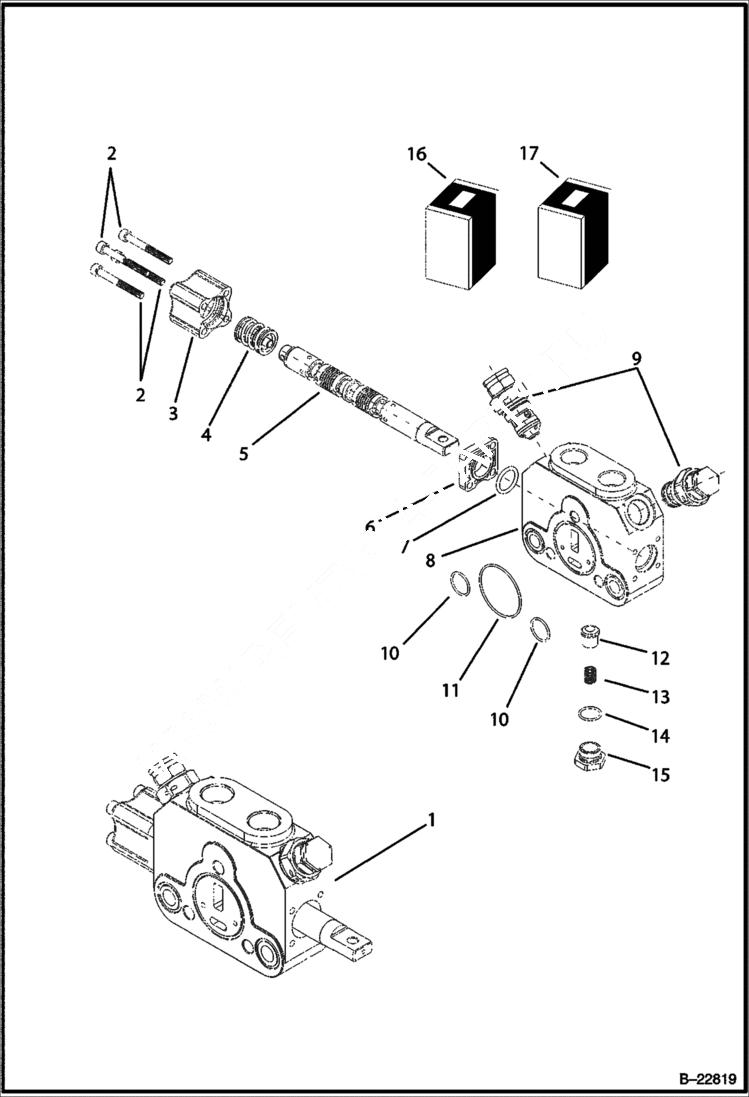 Схема запчастей Bobcat BL275 - HYDRAULIC CIRCUITRY Backhoe Control Valve HYDRAULIC SYSTEM