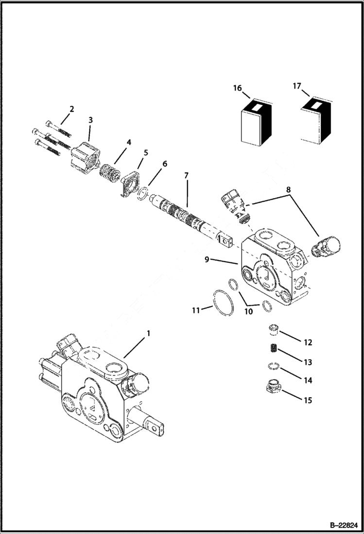 Схема запчастей Bobcat BL275 - HYDRAULIC CIRCUITRY Backhoe Control Valve HYDRAULIC SYSTEM