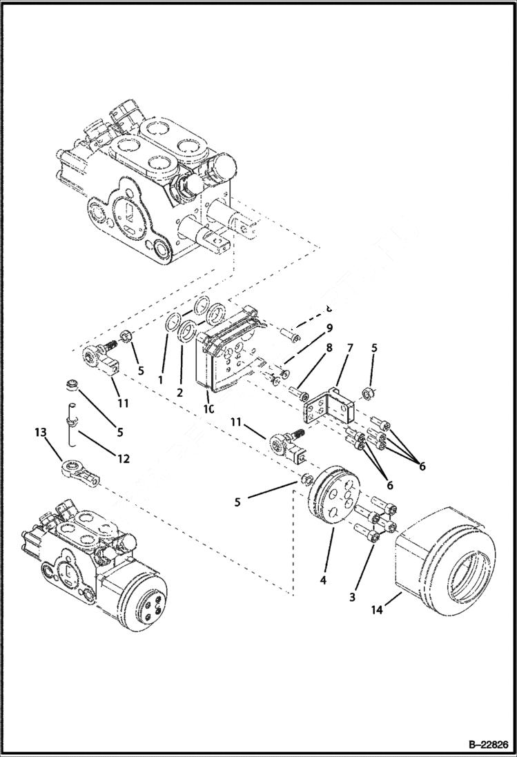 Схема запчастей Bobcat B250 - HYDRAULIC CIRCUITRY (Backhoe Control Valve) HYDRAULIC SYSTEM