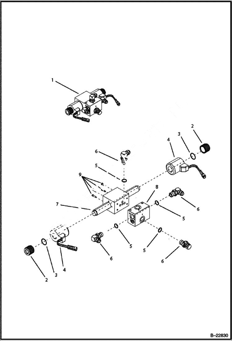 Схема запчастей Bobcat BL275 - HYDRAULIC CIRCUITRY Backhoe Control Valve HYDRAULIC SYSTEM