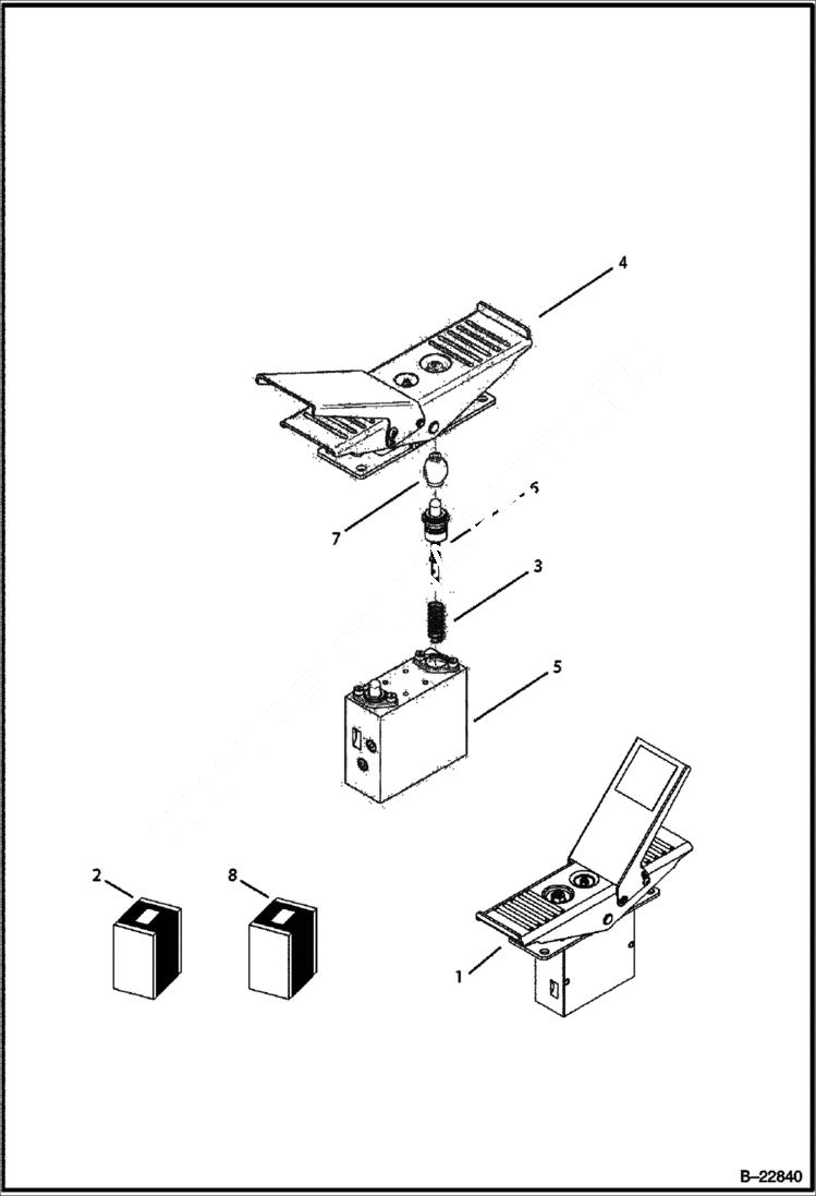 Схема запчастей Bobcat B250 - HYDRAULIC CIRCUITRY Pedal HYDRAULIC SYSTEM