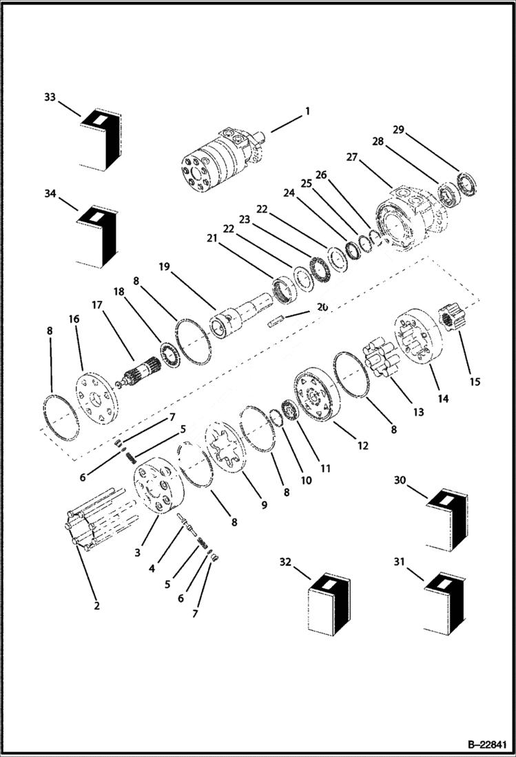 Схема запчастей Bobcat B250 - HYDRAULIC CIRCUITRY HYDRAULIC SYSTEM