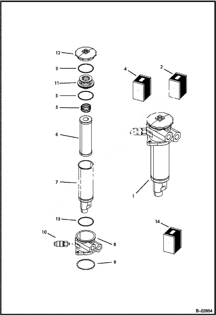 Схема запчастей Bobcat B250 - HYDRAULIC CIRCUITRY Filter (Frame) HYDRAULIC SYSTEM