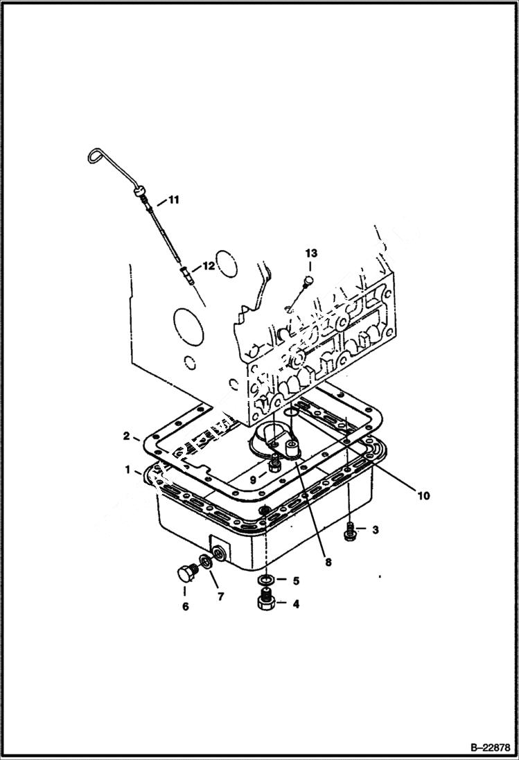 Схема запчастей Bobcat 325 - OIL PAN (Kubota - D1703-E2B - Tier II) REPLACEMENT ENGINE