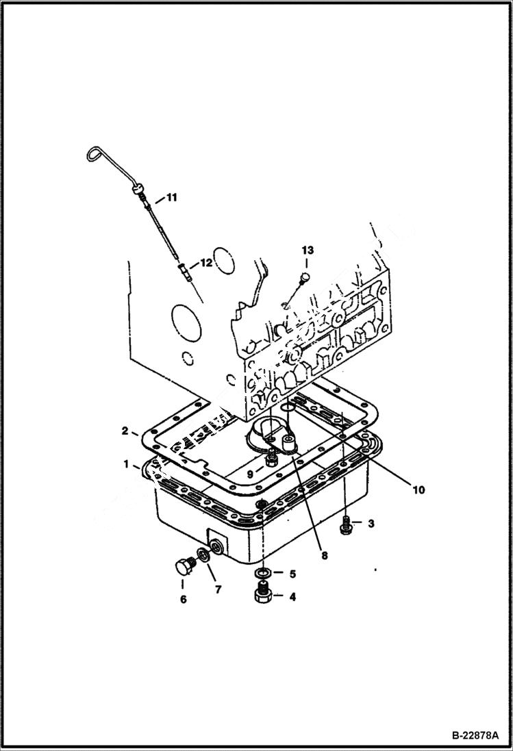 Схема запчастей Bobcat 328 - OIL PAN Kubota - D1703-M-E3B - Interim Tier IV Replacement REPLACEMENT ENGINE