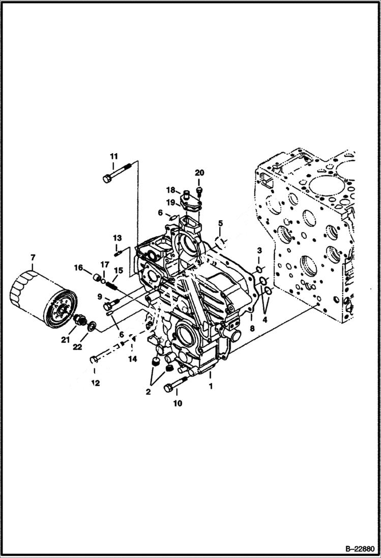 Схема запчастей Bobcat 325 - GEAR CASE POWER UNIT