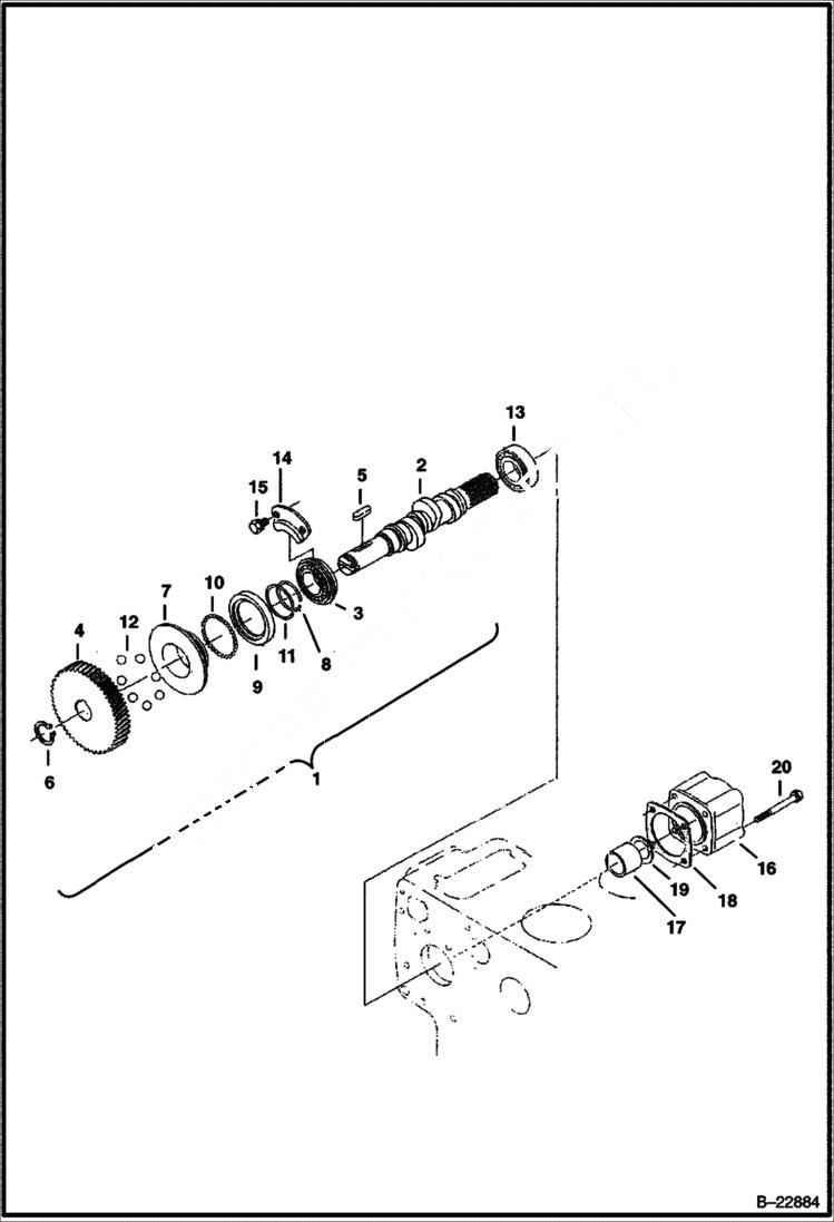 Схема запчастей Bobcat 328 - FUEL CAMSHAFT POWER UNIT