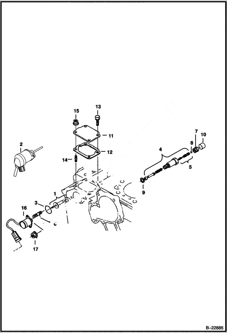 Схема запчастей Bobcat 325 - ENGINE STOP LEVER POWER UNIT