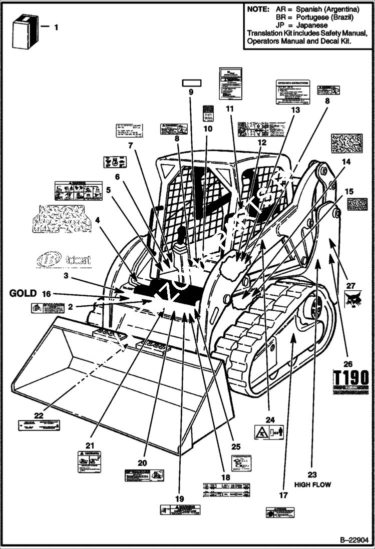 Схема запчастей Bobcat T-Series - DECALS ACCESSORIES & OPTIONS