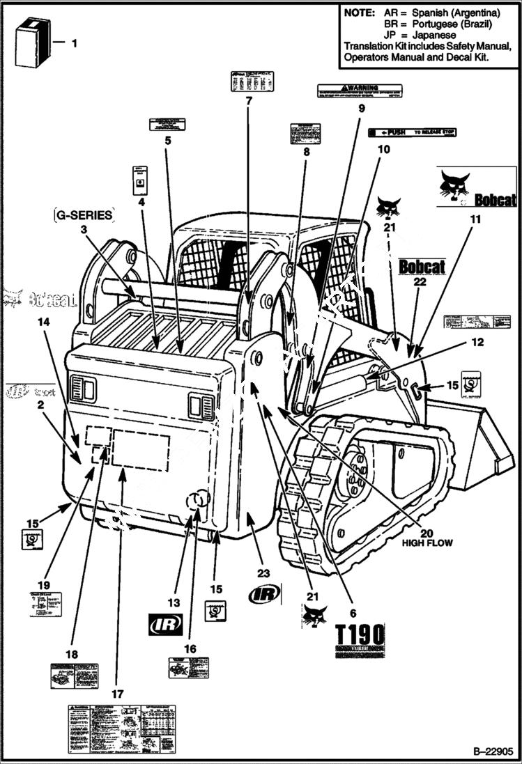 Схема запчастей Bobcat T-Series - DECALS ACCESSORIES & OPTIONS