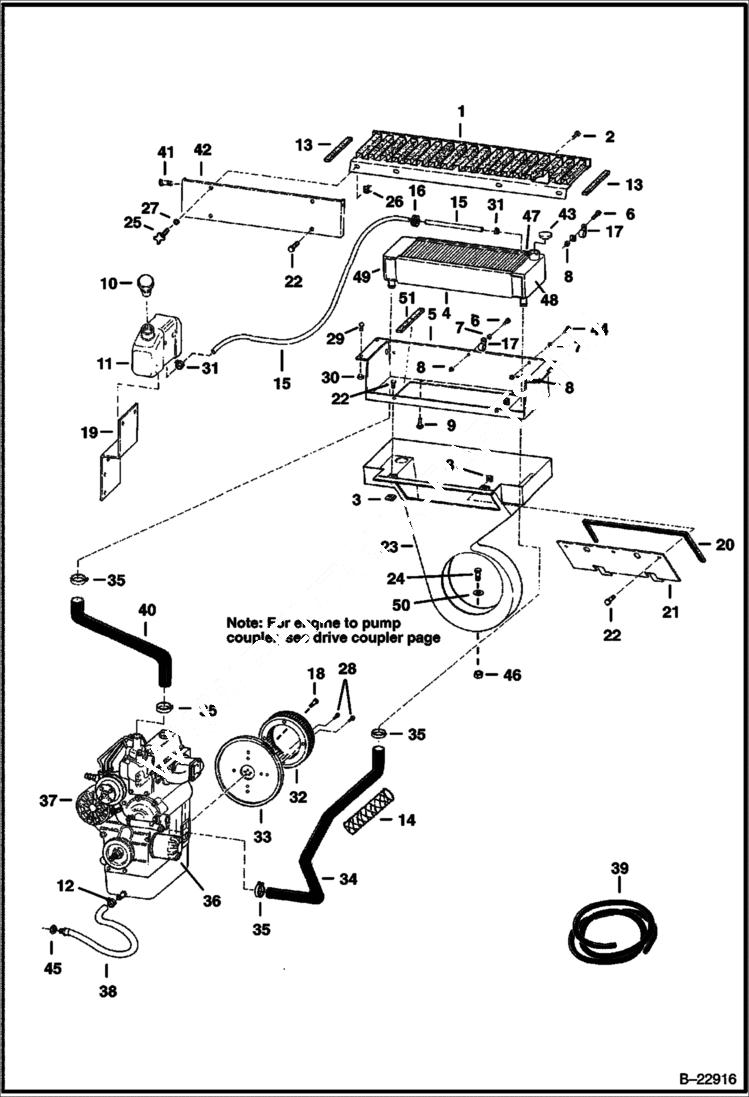 Схема запчастей Bobcat 500s - ENGINE & ATTACHING PARTS SN Prefix 5203, 5204, 5280, 5281 & 5391 11001-11999, 5394 11001-11999 POWER UNIT