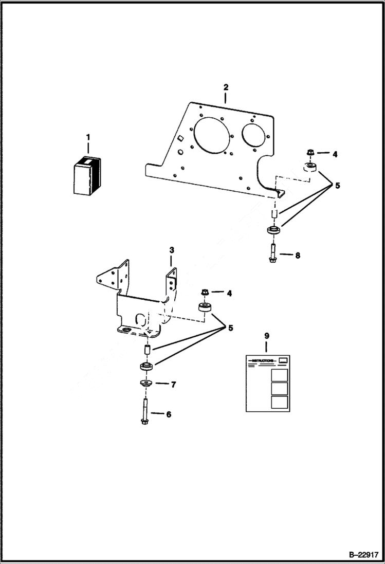 Схема запчастей Bobcat 500s - ENGINE MOUNT KIT POWER UNIT