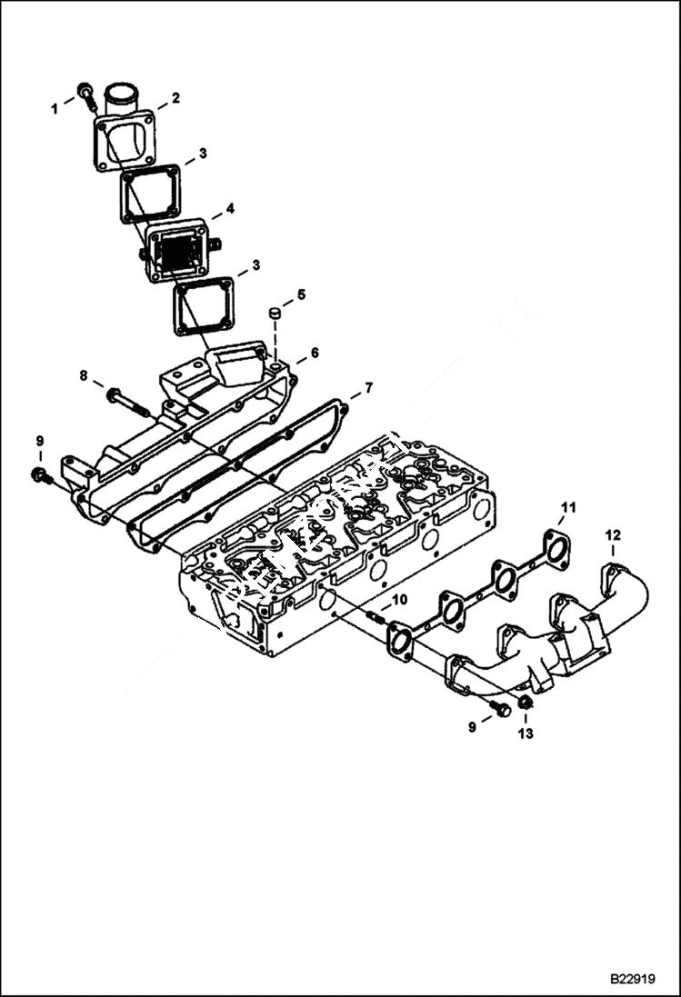 Схема запчастей Bobcat T-Series - MANIFOLDS (S/N 5256 & 5257) (V3300 DI T Kubota) (Tier II) POWER UNIT