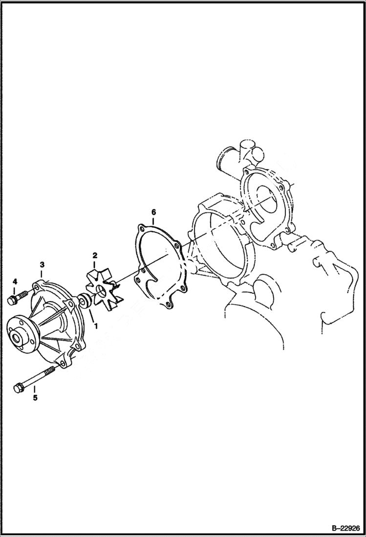 Схема запчастей Bobcat S-Series - WATER PUMP (S/N 5262 & 5263) (V3300 DI T Kubota) (Tier II) POWER UNIT