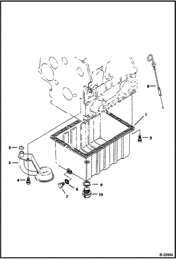 Схема запчастей Bobcat B250 - OIL PAN POWER UNIT