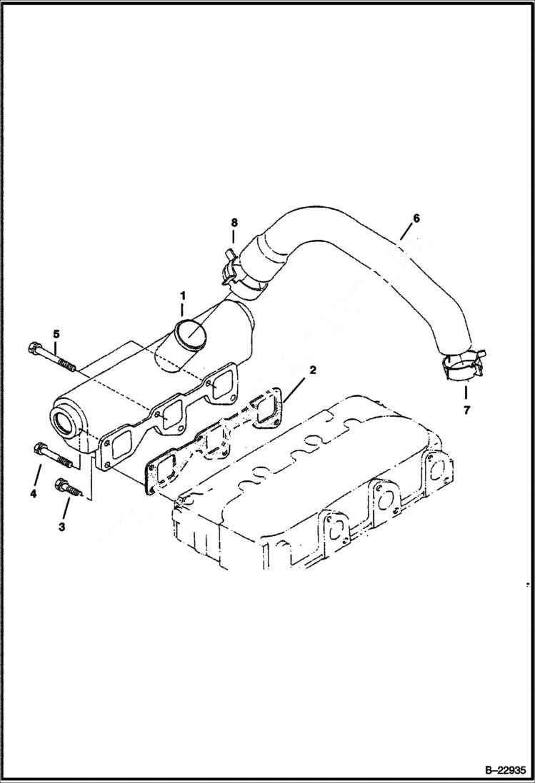 Схема запчастей Bobcat B100 - INTAKE MANIFOLD POWER UNIT