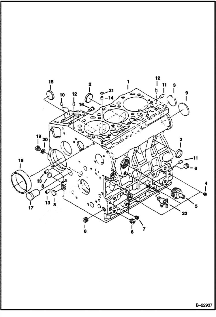 Схема запчастей Bobcat B250 - CRANKCASE POWER UNIT