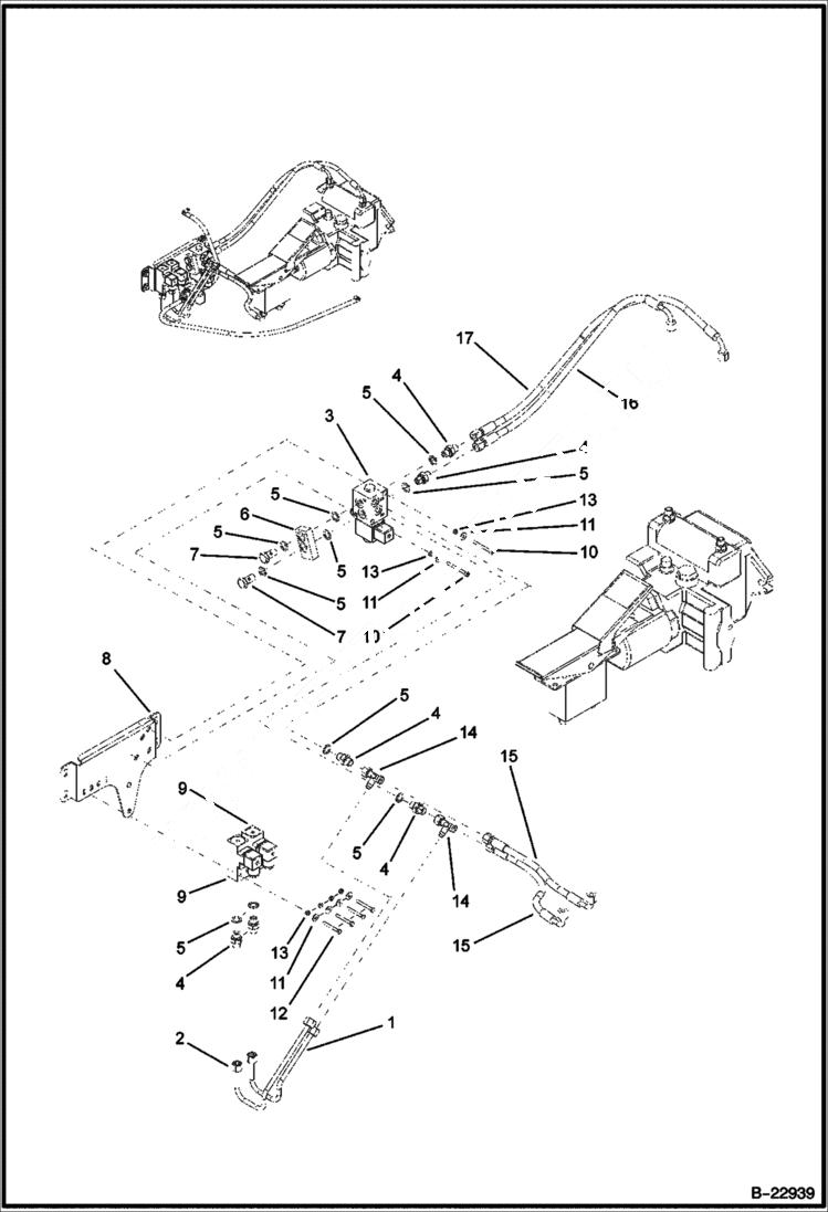 Схема запчастей Bobcat B250 - BLOCKING TRAVEL HYDRAULIC SYSTEM