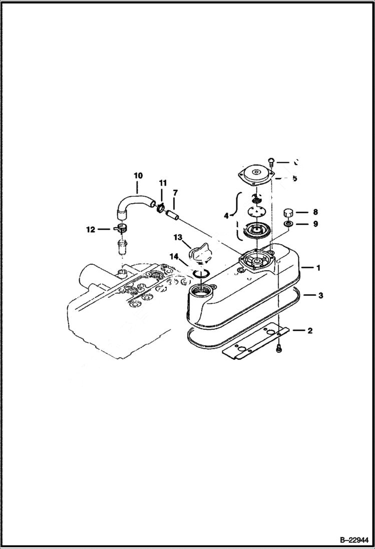 Схема запчастей Bobcat 500s - ROCKER ARM COVER Kubota D1105 Tier II - S/N 5280, 5281, 5391 & 5394 (1st 4 Digits) POWER UNIT